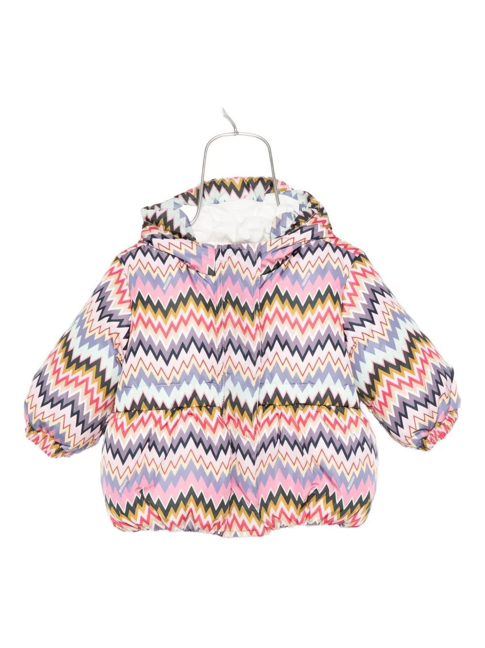 Missoni Babies' Chevron-pattern Hooded Jacket In Pink