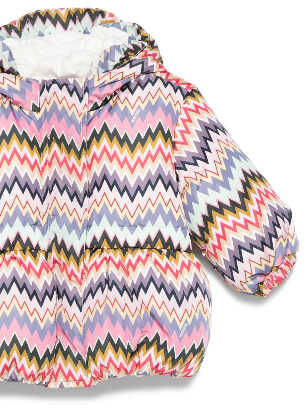  Missoni Kids Chevron-pattern Hooded Jacket - Pink 