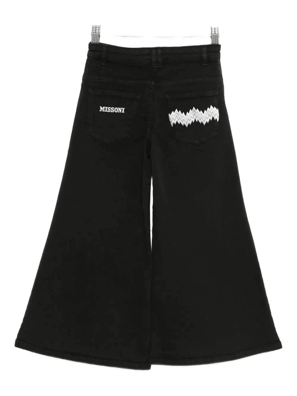 Missoni Kids Broek met zigzag-borduurwerk Zwart