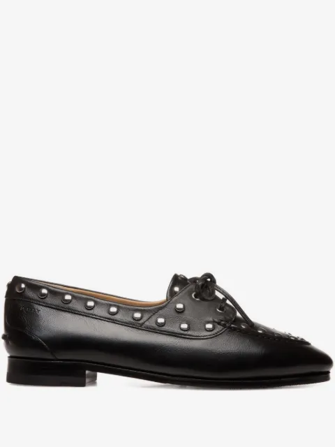 Bally Plume studded leather boat shoes