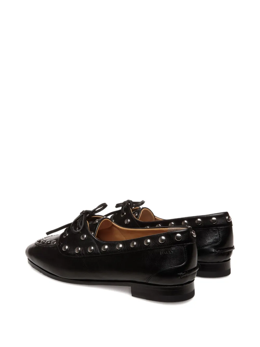 Bally Plume studded leather boat shoes Black