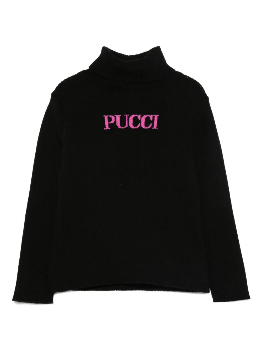 PUCCI Junior ribbed high-neck sweater Zwart