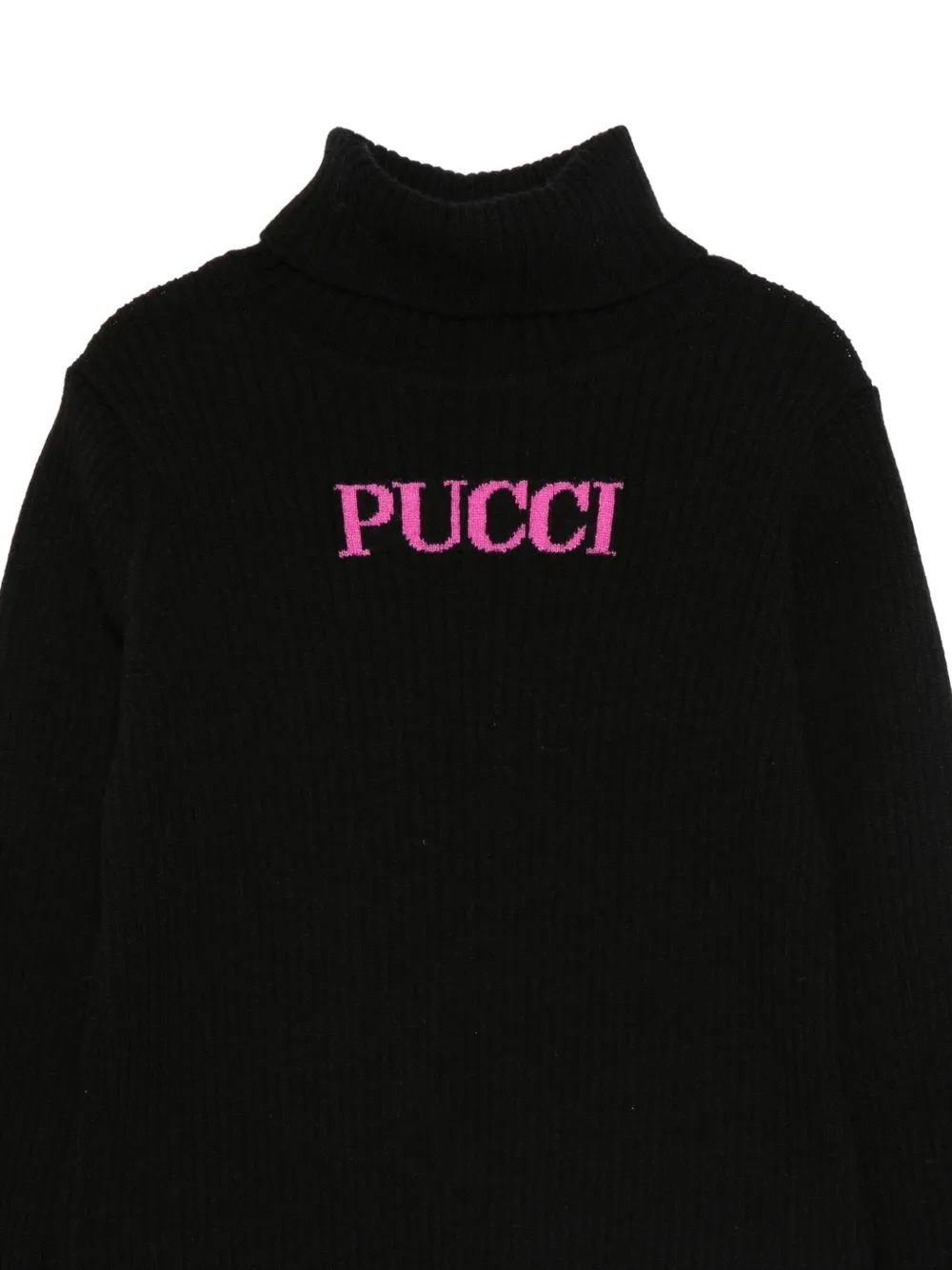 PUCCI Junior ribbed high-neck sweater Zwart