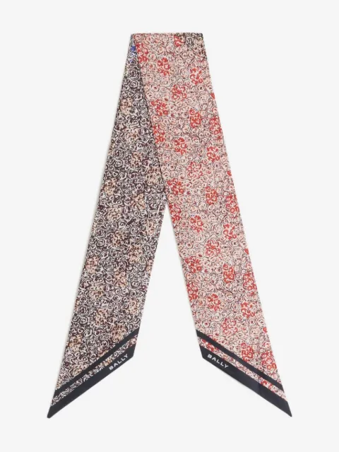 Bally floral-print silk neck bow