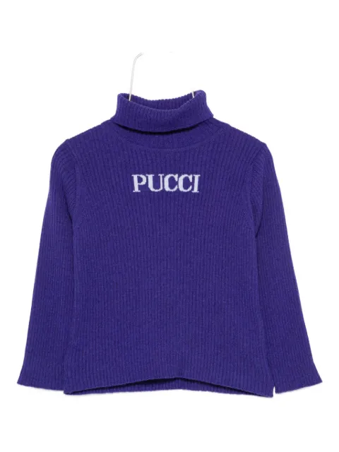 PUCCI Junior ribbed turtleneck sweater