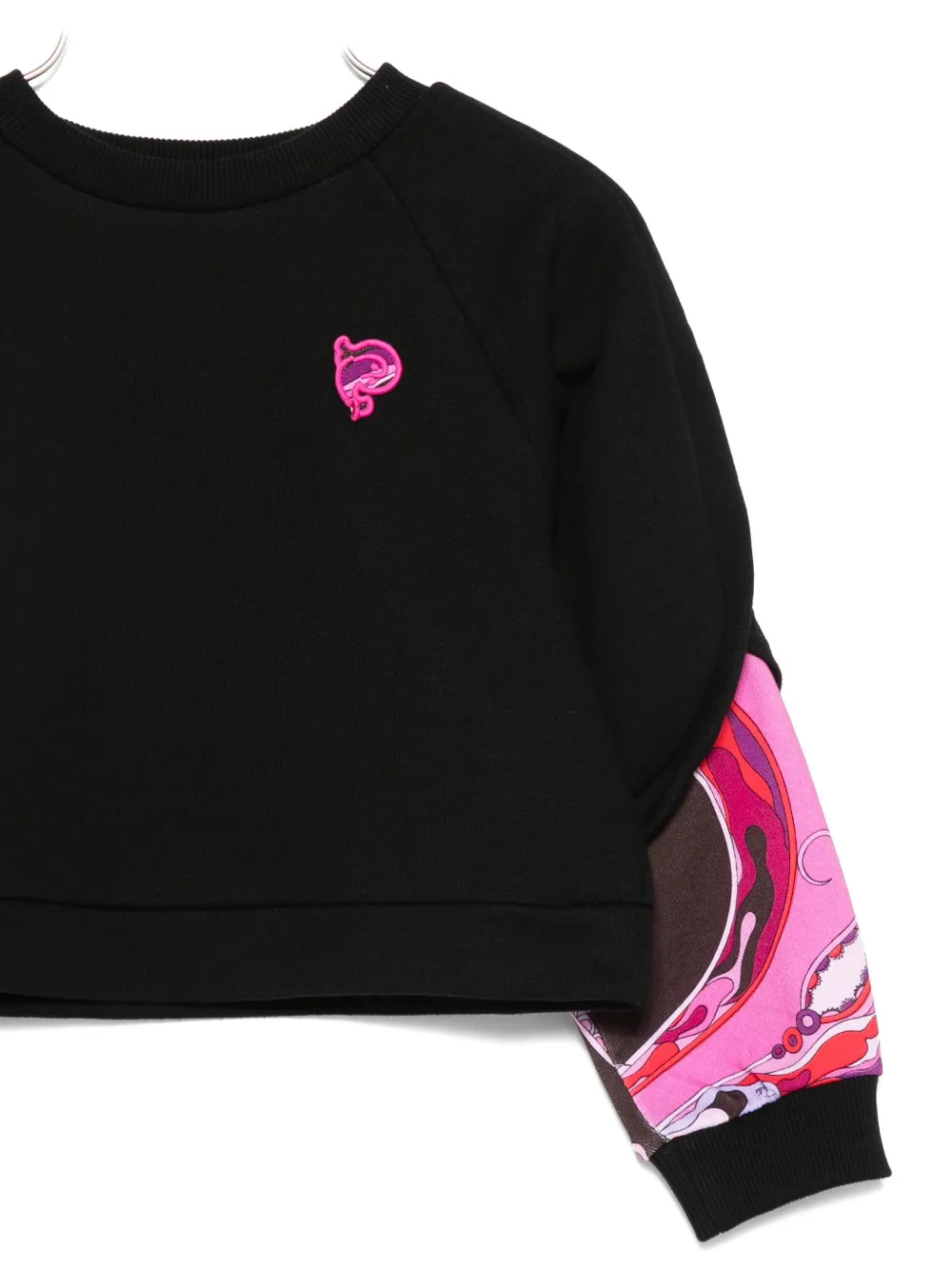 PUCCI Junior contrast-sleeve sweatshirt Zwart