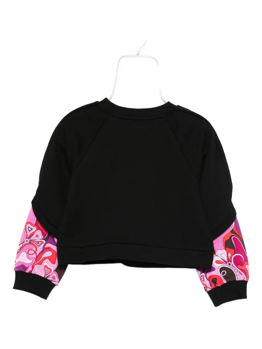 PUCCI Junior contrast-sleeve sweatshirt Zwart