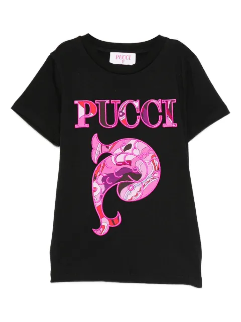 PUCCI Junior logo-embellished paisley print T-shirt