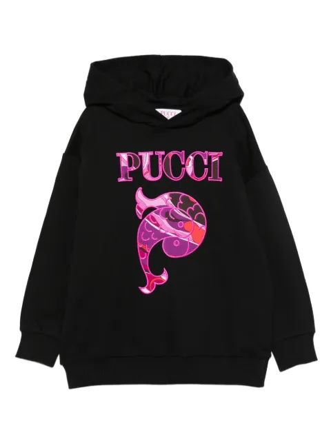 PUCCI Junior embroidered-fish hoodie