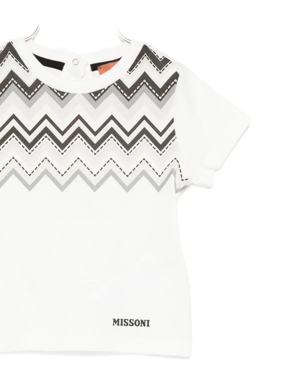 Missoni Kids T-shirt met chevron patroon en korte mouwen Wit