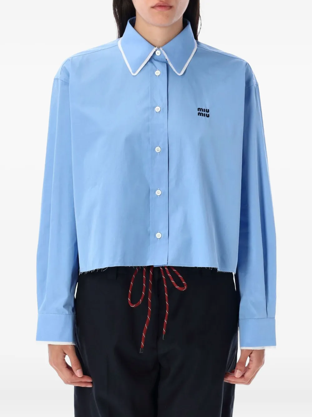 Miu Katoenen blouse Blauw