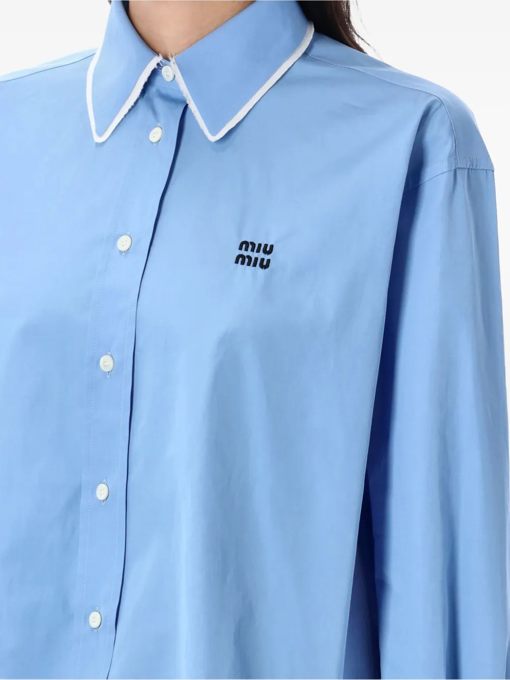 Miu Katoenen blouse Blauw