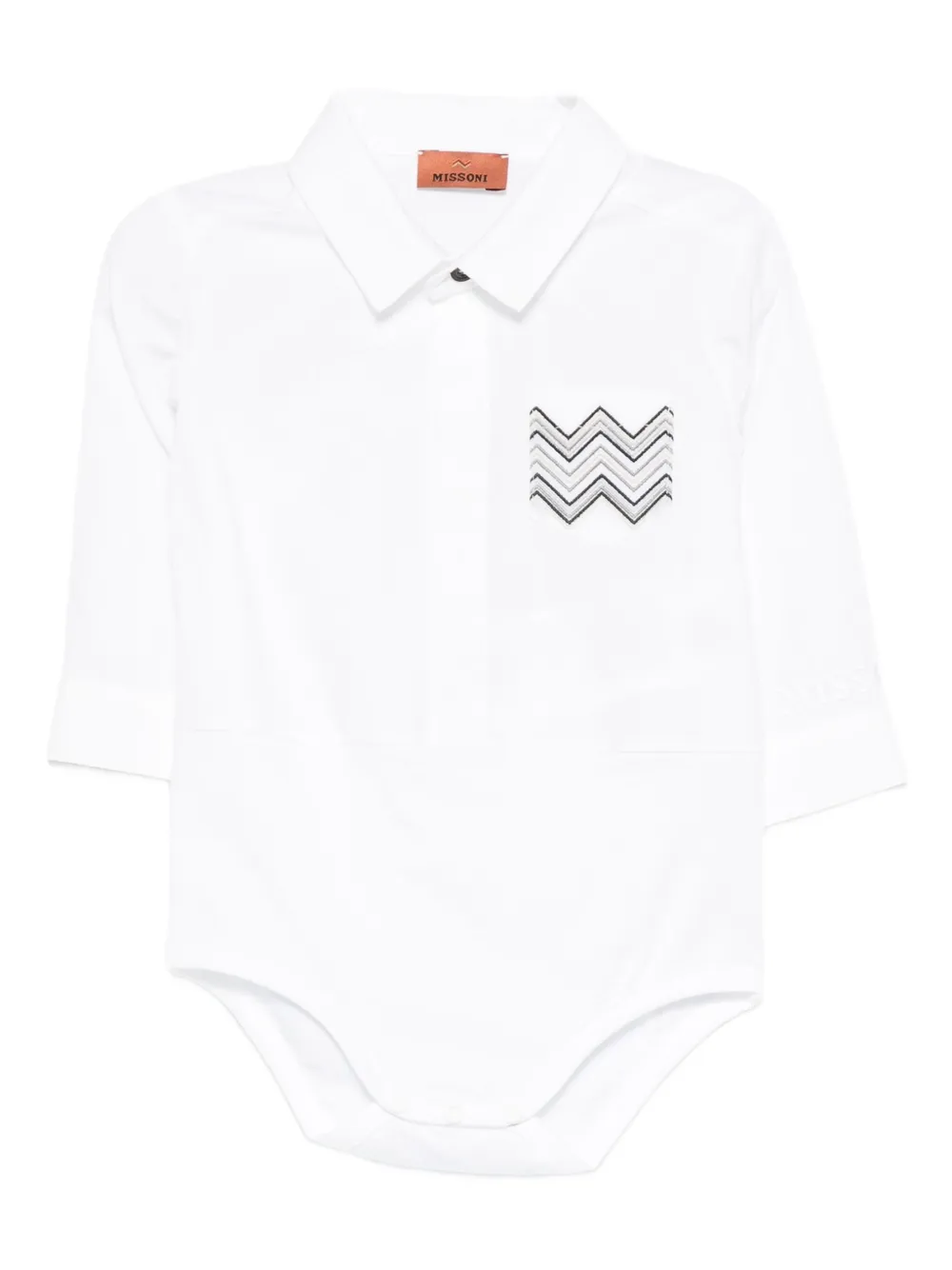 Missoni Kids chevron-pocket bodysuit Wit
