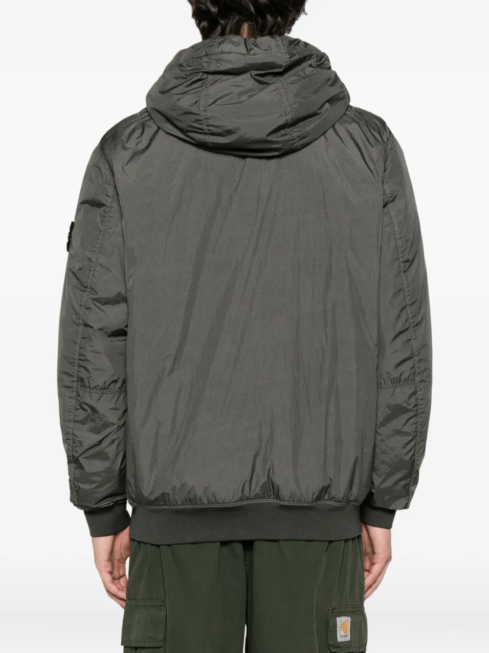 Stone Island Jack met capuchon en vlakken Grijs