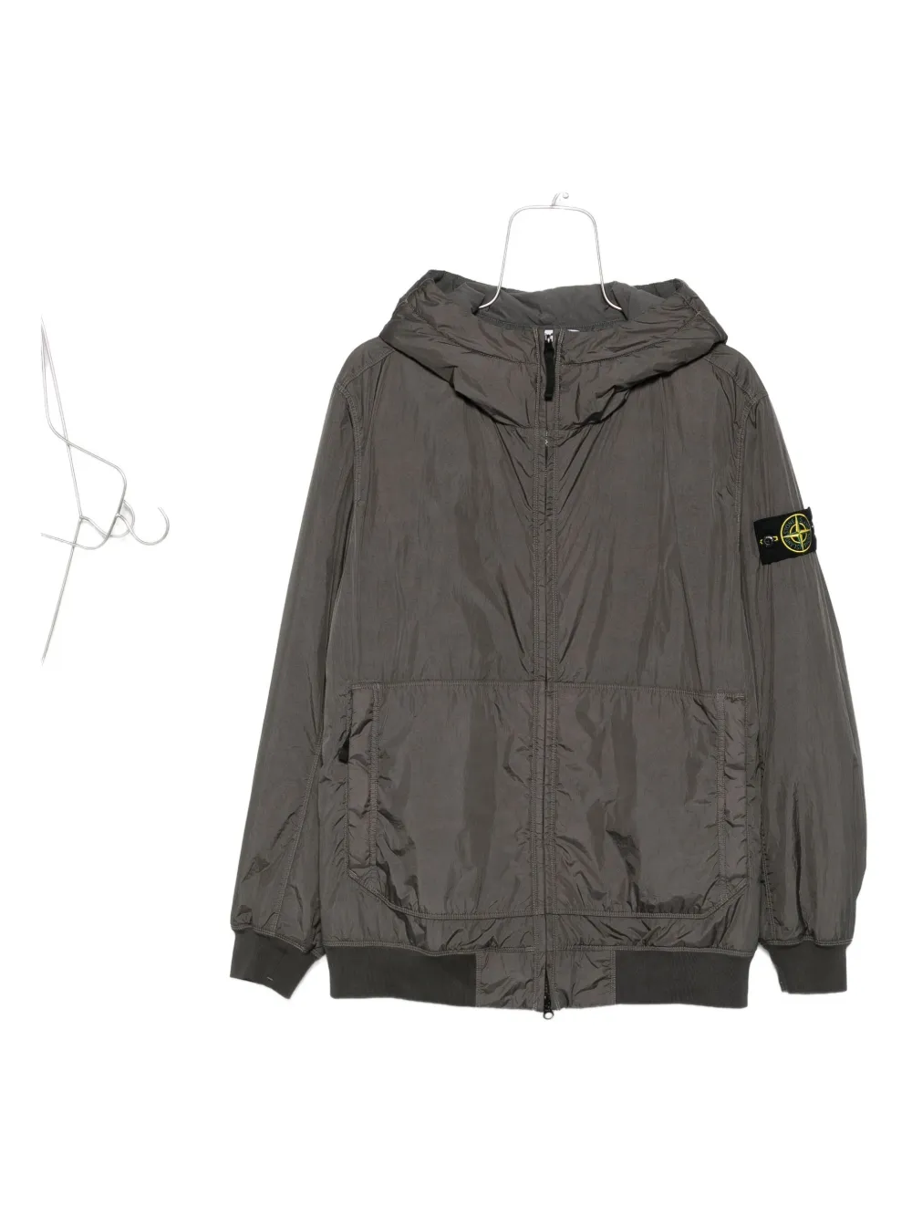 Stone Island Jack met capuchon en vlakken Grijs