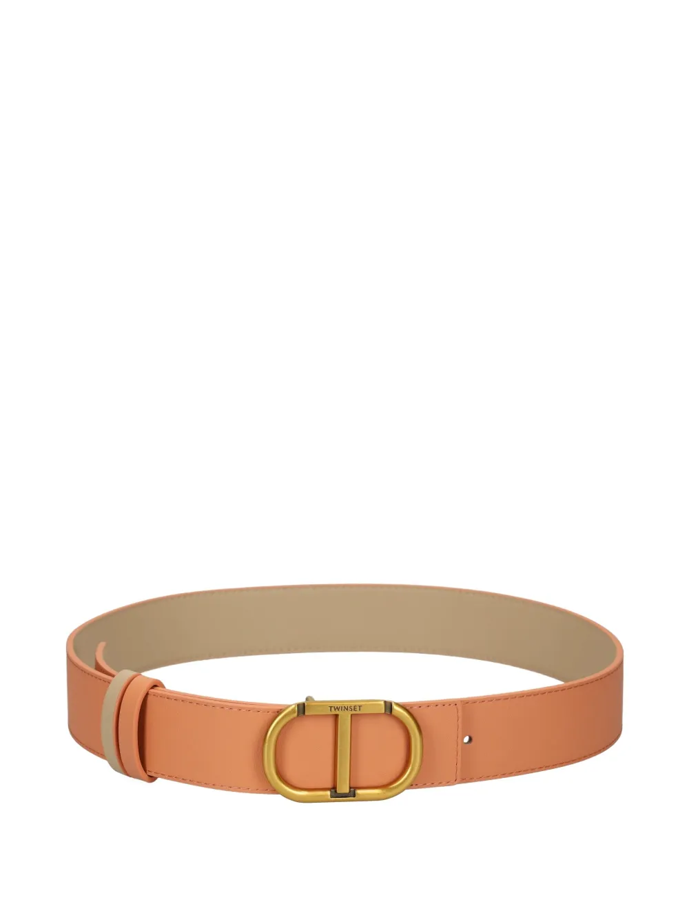 TWINSET Omkeerbare leren riem Beige