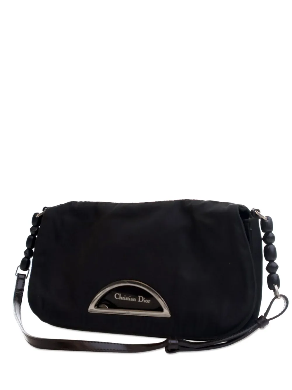 Christian Dior Pre-Owned 1999 ナイロン マリス フラップ ショルダーバッグ - ブラック Christian Dior Pre-Owned 1999 ナイロン マリス フラップ ショルダーバッグ - ブラック