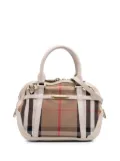 Burberry Pre-Owned 2000-2017 Small Leather Trimmed House Check Canvas Bridle Orchard satchel - Brown