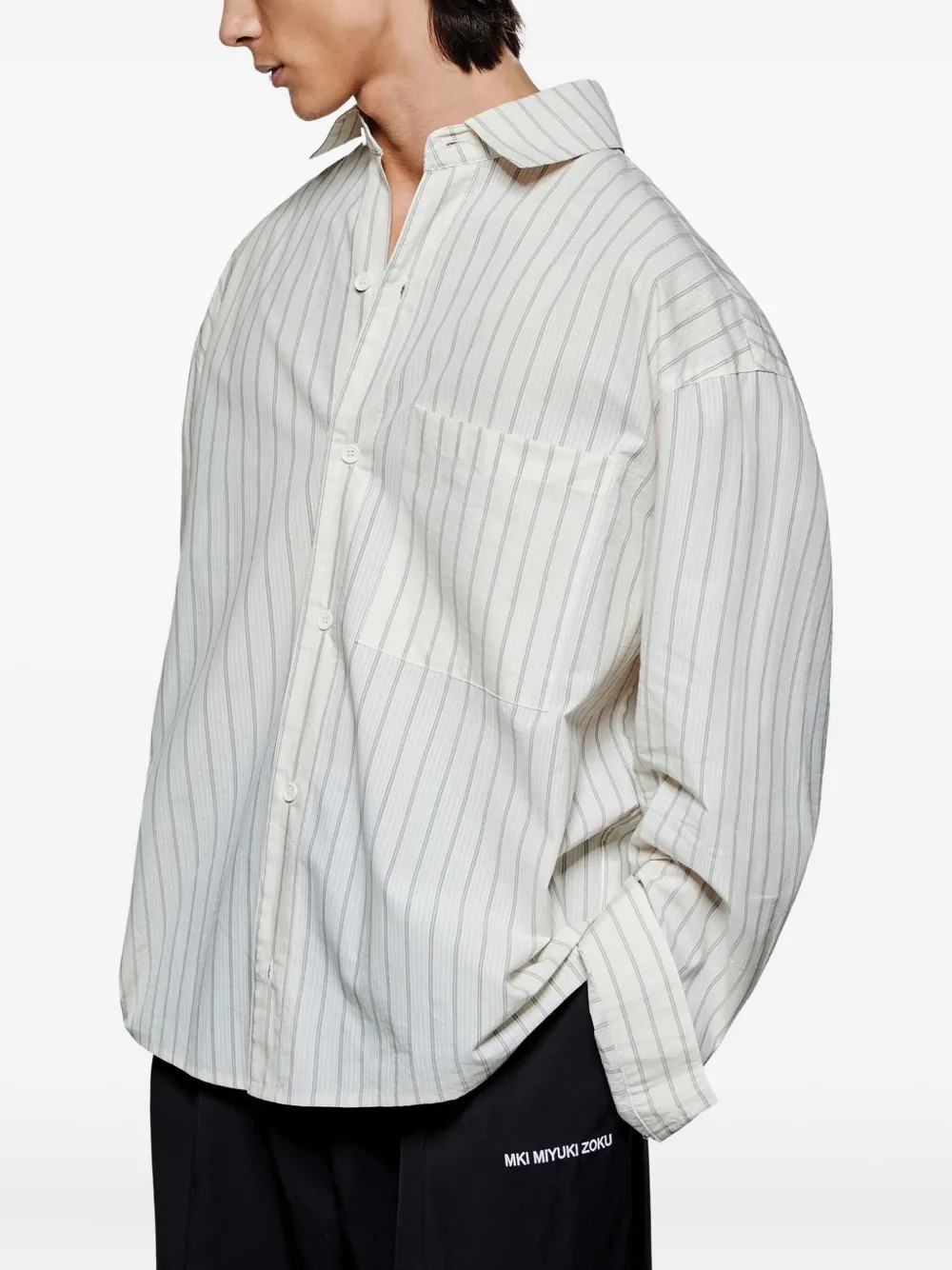 MKI Miyuki Zoku striped chest-pocket shirt | Image 2