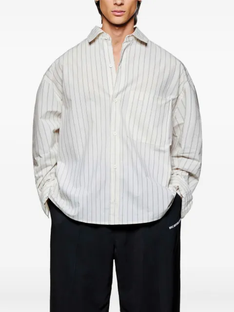 MKI Miyuki Zoku striped chest-pocket shirt