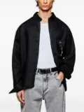 MKI Miyuki Zoku logo-embroidered linen shirt - Black