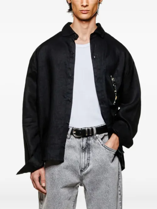Chemise en lin à logo brodé - MKI Miyuki Zoku - Modalova