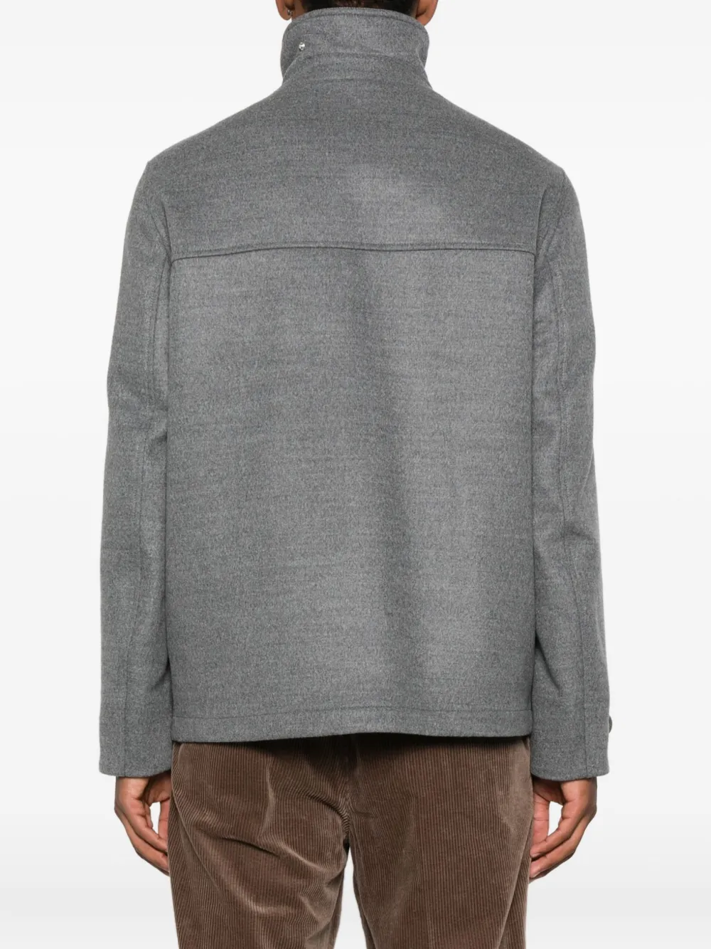 Brunello Cucinelli Wollen jack met klepzak Grijs