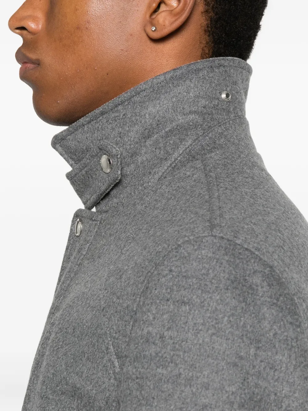 Brunello Cucinelli Wollen jack met klepzak Grijs