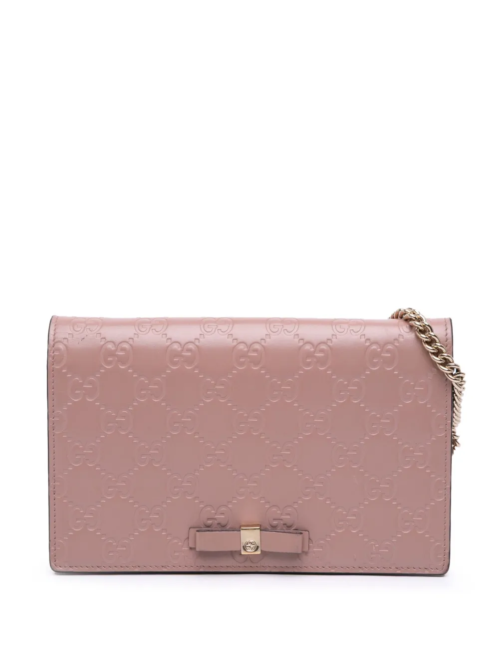 Gucci Pre-Owned 2000-2015 ミニ グッチシマ ボウ シグネチャー ウォレットオンチェーン ショルダーバッグ - Gucci Pre-Owned 2000-2015 ミニ グッチシマ ボウ シグネチャー ウォレットオンチェーン ショルダーバッグ -