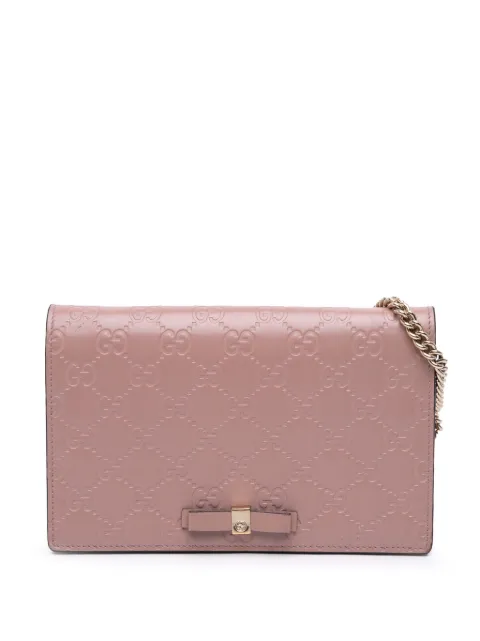 Gucci Pre-Owned 2000-2015 Mini Guccissima Bow Signature Wallet On Chain crossbody bag