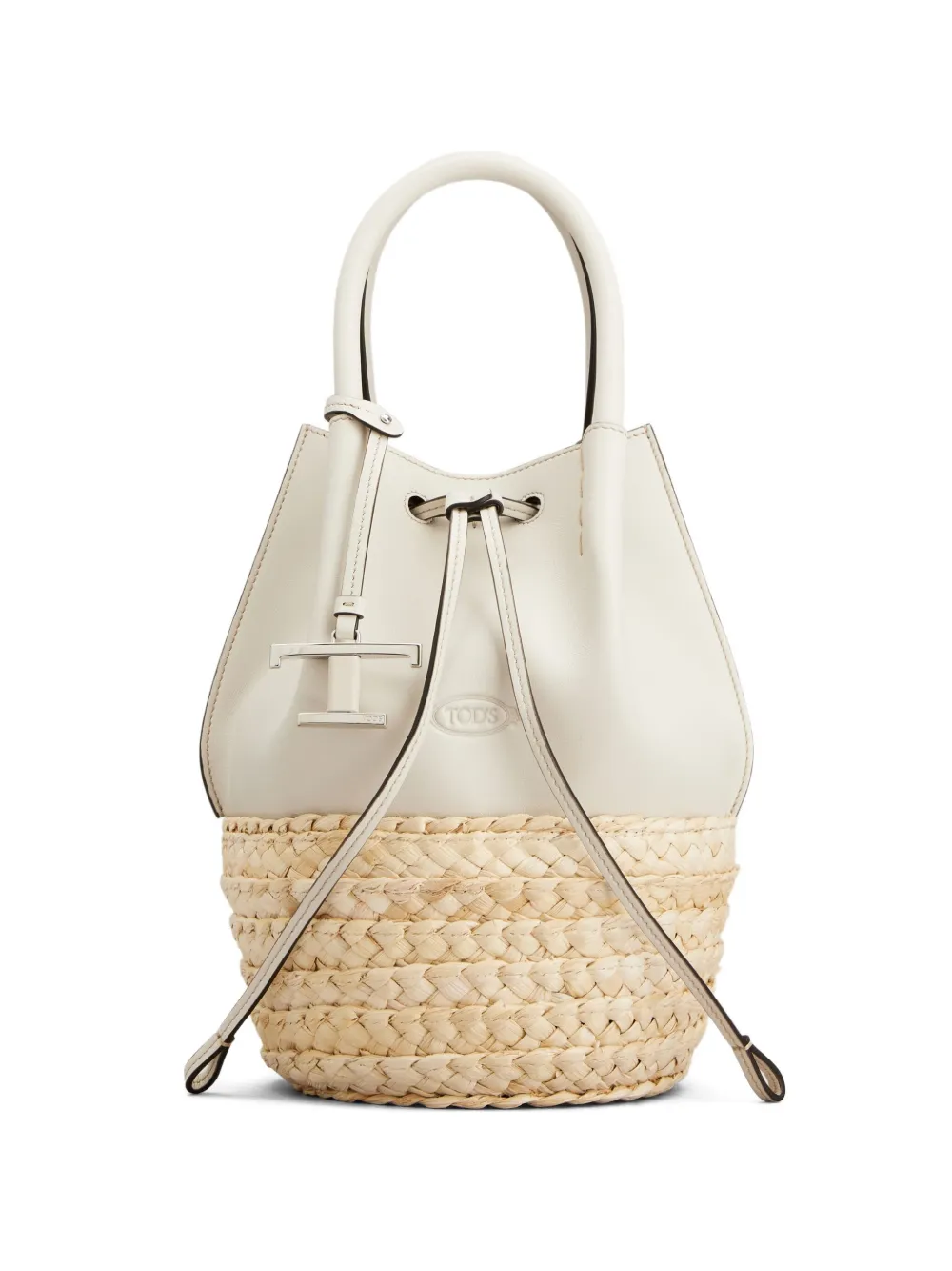 Tod's Kleine bucket-tas met leren afwerking Wit