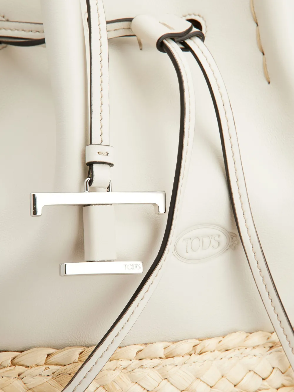 Tod's Kleine bucket-tas met leren afwerking Wit