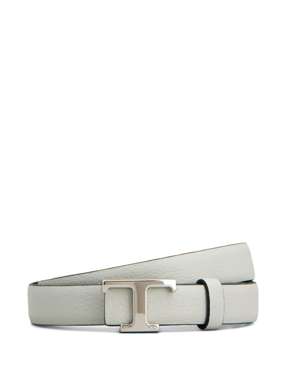 Tod's Logo-buckle Reversible Leather Belt In White