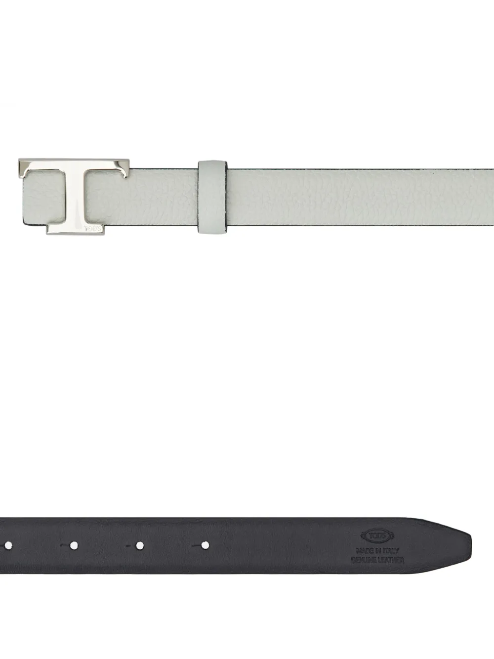Tod's Logo-buckle Reversible Leather Belt In White