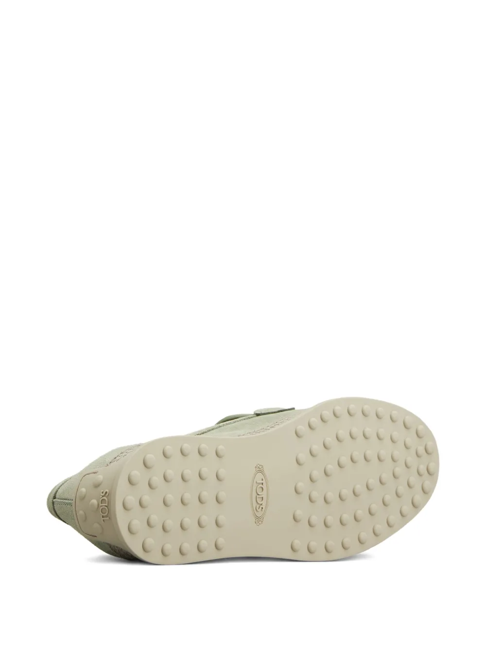 Tod's rafia-trimmed suede loafers Green