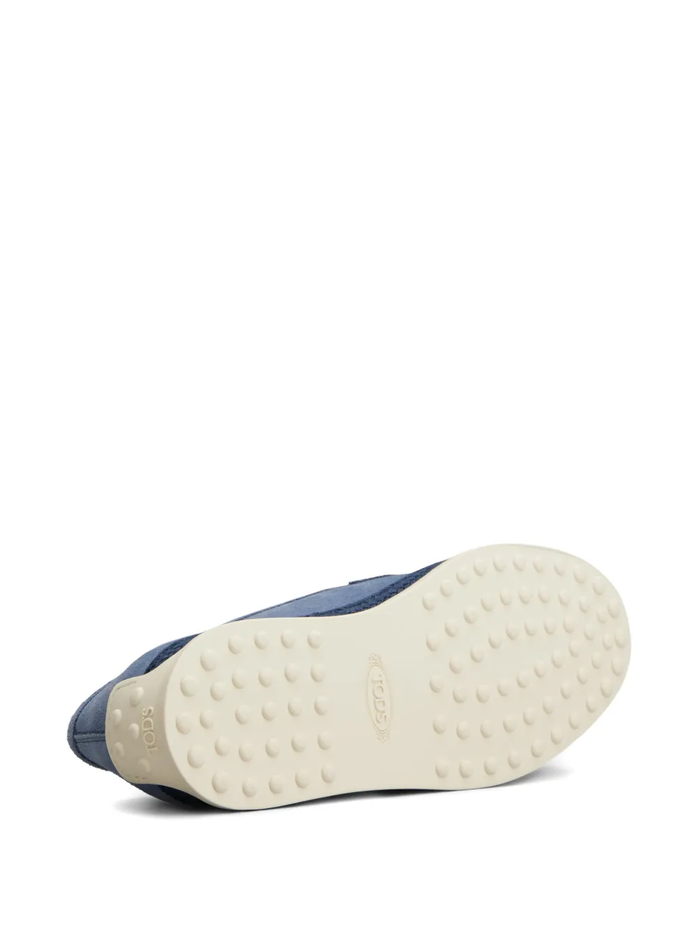 Tod's rafia-trimmed suede loafers Blue