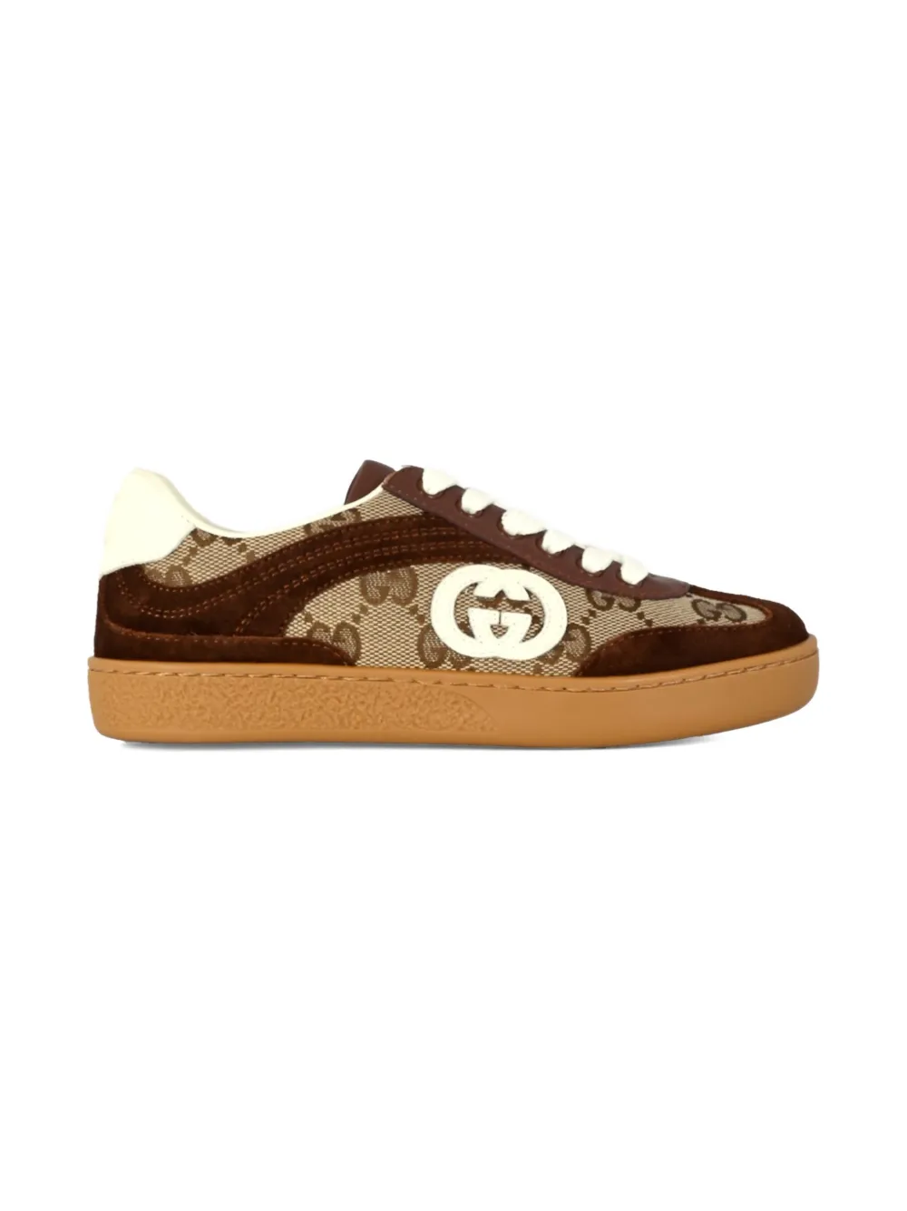 Gucci Kids GG-canvas suede sneakers Brown