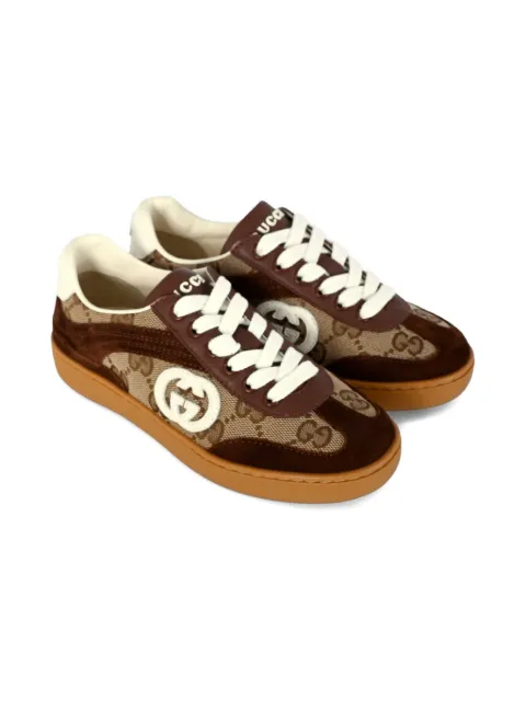 Gucci Kids Tênis de camurça em canvas GG