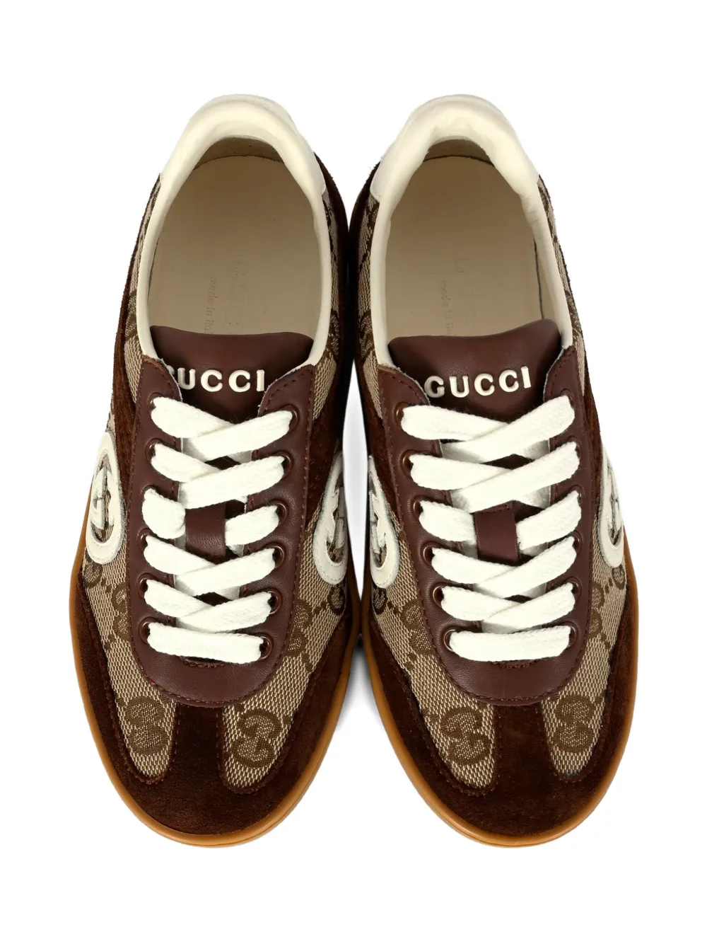 Gucci Kids GG-canvas suede sneakers Brown