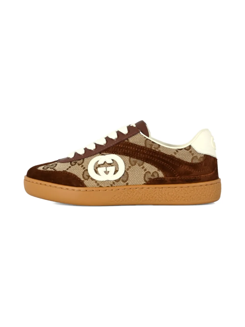 Gucci Kids GG-canvas suede sneakers Brown