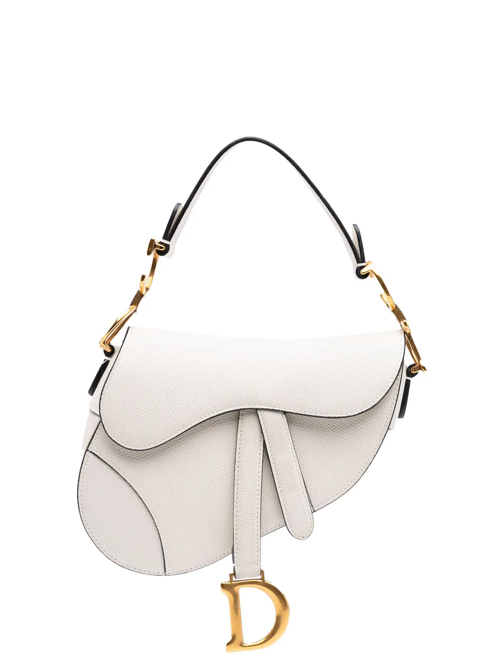Christian Dior Pre-Owned 2019 Mini Grained Calfskin Saddle satchel | White | Image 1