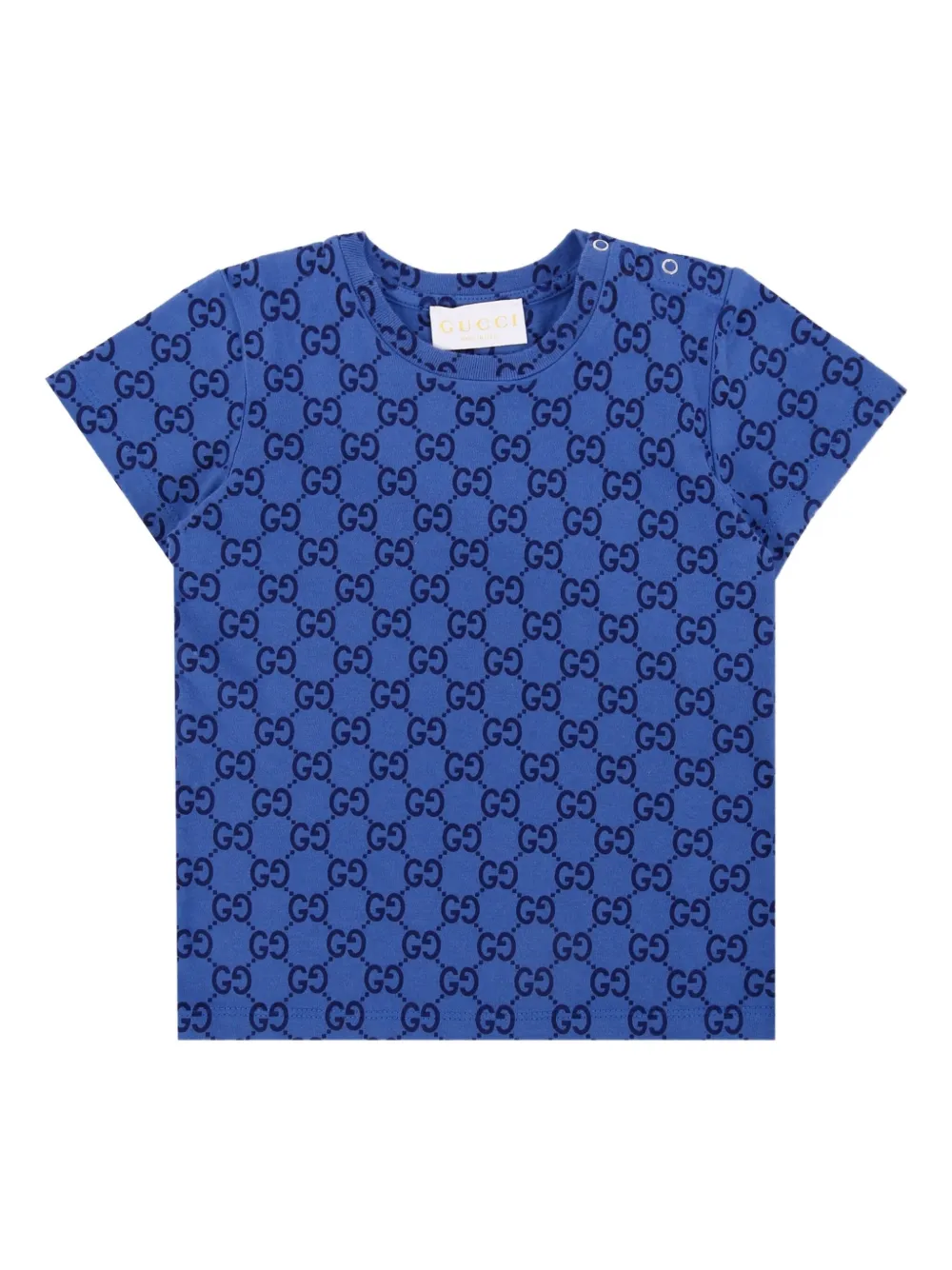 Gucci Kids GG monogram short-sleeves T-shirt Blauw
