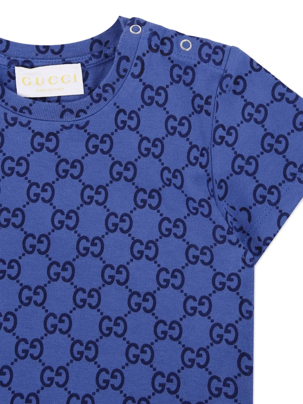 Gucci Kids GG monogram short-sleeves T-shirt Blauw