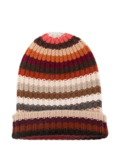 HURRAY striped cashmere beanie hat
