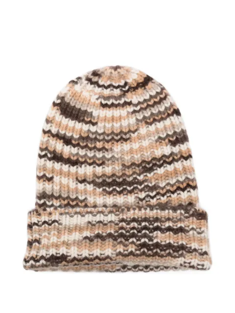 HURRAY striped cashmere beanie hat