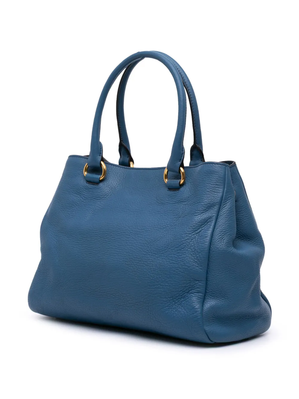 Pre-owned Prada 2000-2024 Medium Vitello Daino Open Convertible Tote Satchel