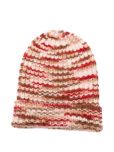 HURRAY striped cashmere beanie hat