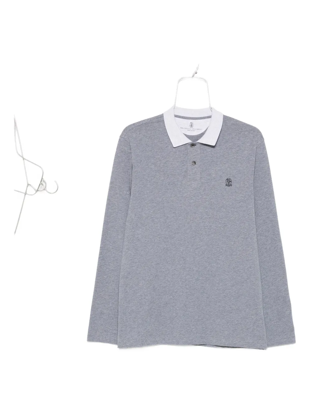 Brunello Cucinelli long-sleeve cotton polo shirt Grijs