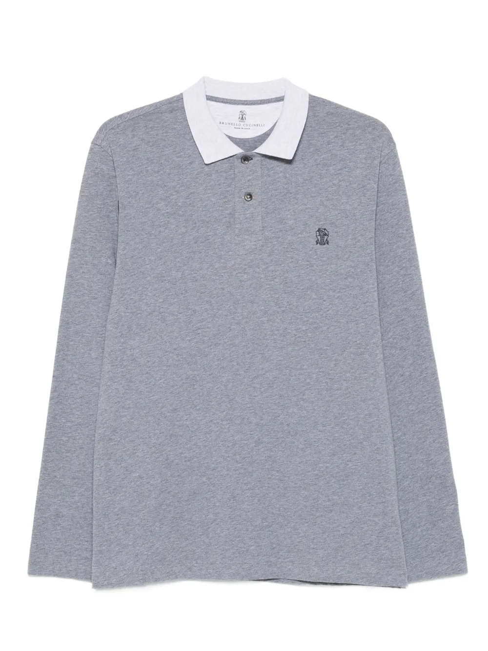 Brunello Cucinelli Poloshirt met lange mouwen Grijs