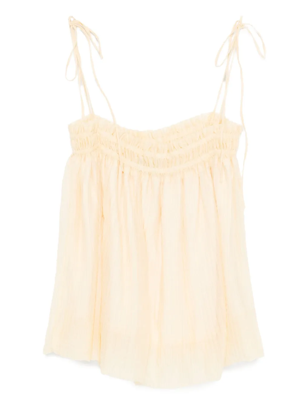 smocked pleated top